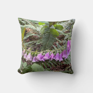 Foxglove flower photo throw pillow