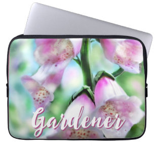 Foxglove Flowers Floral Pink Garden Personalized Laptop Sleeve