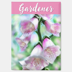 Foxglove Flowers Floral Pink Garden Personalized Magnet