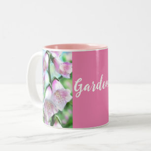 Foxglove Flowers Floral Pink Garden Personalized Two-Tone Coffee Mug