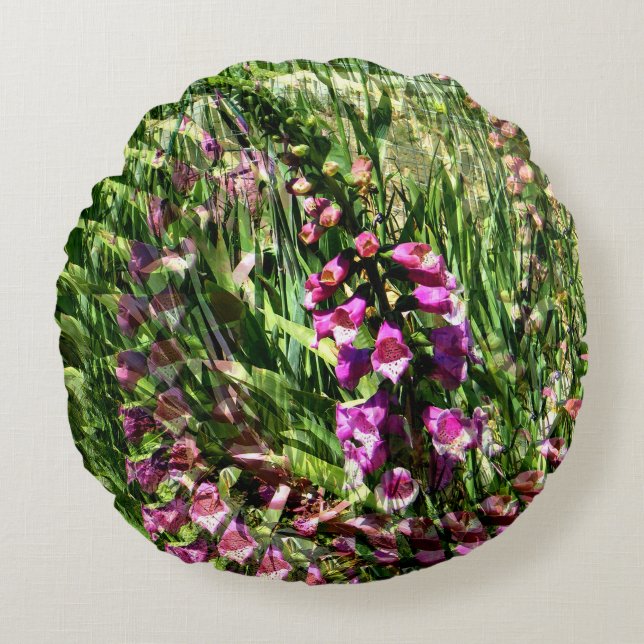 Foxglove Love...... Round Pillow (Front)