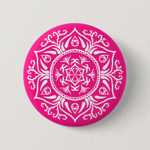 Foxglove Mandala 2 Inch Round Button