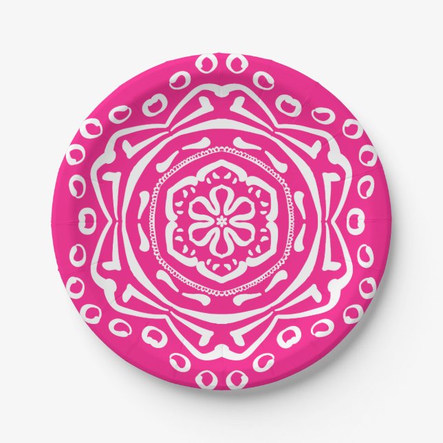 Foxglove Mandala Paper Plate (Front)