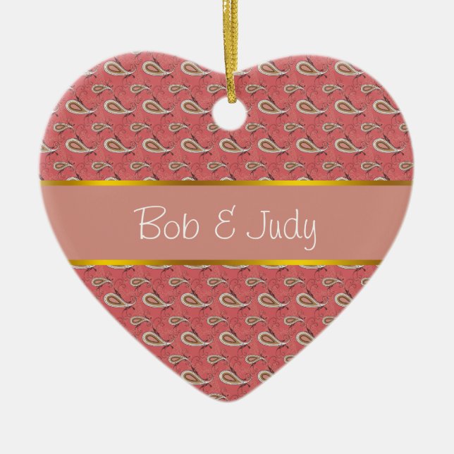 Foxglove Petal Paisley Pattern Ceramic Ornament (Front)