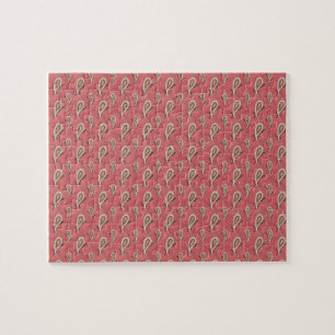 Foxglove Petal Paisley Pattern Jigsaw Puzzle