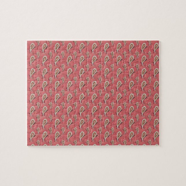 Foxglove Petal Paisley Pattern Jigsaw Puzzle (Horizontal)