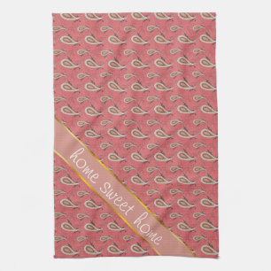 Foxglove Petal Paisley Pattern Kitchen Towel