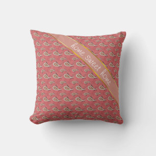 Foxglove Petal Paisley Pattern Throw Pillow