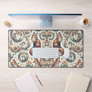 Foxglove Whispers: Victorian Elegance in Nature's Desk Mat