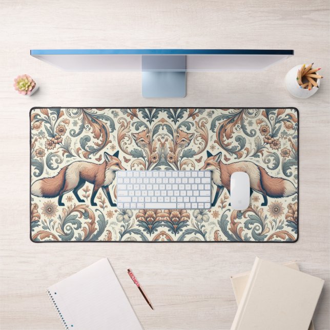 Foxglove Whispers: Victorian Elegance in Nature's Desk Mat (Office 1)