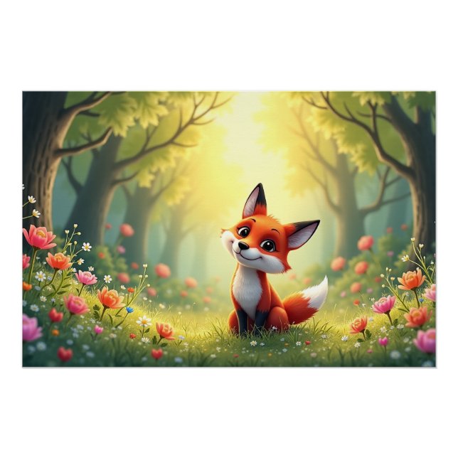 Foxglow – A Whimsical Forest Friend Poster (Front)