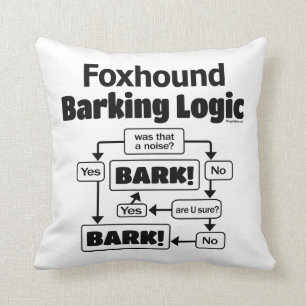 Foxhound Barking Logic Throw Pillow