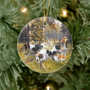 Foxhound  ceramic ornament