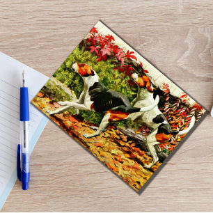 Foxhounds(English&American ) in autumn wood Postcard
