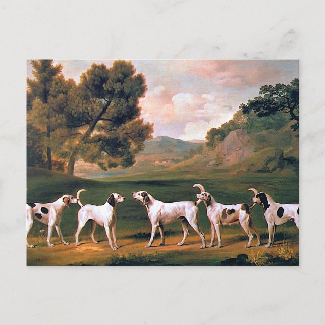 Foxhounds in a Landscape by George Stubbs Postcard (Front)