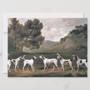 Foxhounds in a Rural Landscape (by George Stubbs) Card