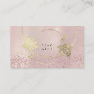 Foxier Gold Rose Pink Blush Pearly Floral Glitter Business Card