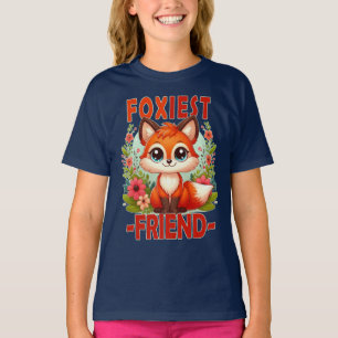Foxiest Friend pun. Cute Baby Fox puppy cartoon T-Shirt