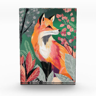 Fox's Enchanted Forest Hand-Painted Nature Illustr Photo Block