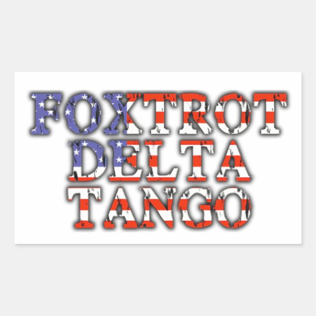 Foxtrot Delta Tango American Flag Sticker (Front)