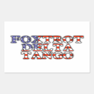 Foxtrot Delta Tango American Flag Sticker