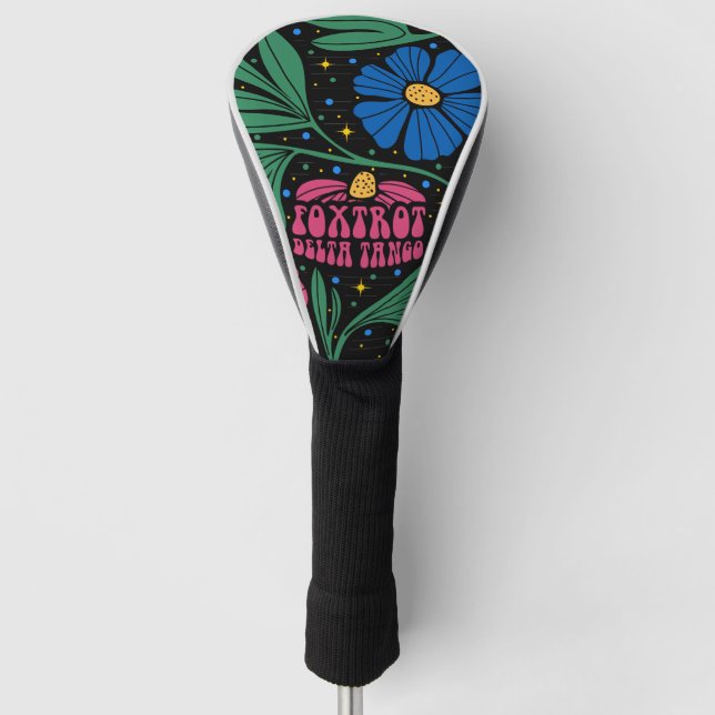 Foxtrot Delta Tango Flower Boho Golf Head Cover (Front)