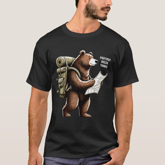 Foxtrot Delta Tango Funny Bear T-Shirt (Front)