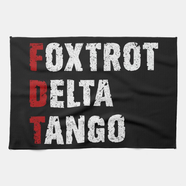 Foxtrot Delta Tango Kitchen Towel (Horizontal)