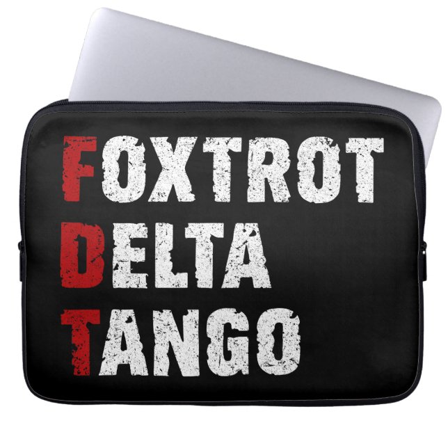 Foxtrot Delta Tango Laptop Sleeve (Front)