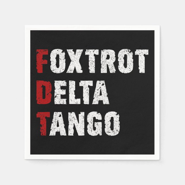 Foxtrot Delta Tango Napkin (Front)