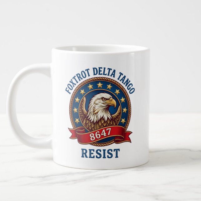 Foxtrot Delta Tango Resist Large Coffee Mug (Left)
