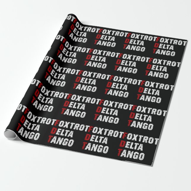Foxtrot Delta Tango Wrapping Paper (Unrolled)