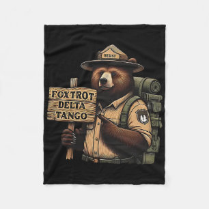 Foxtrots Delta Tangos Resist Bear National Forest Fleece Blanket