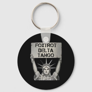 Foxtrots Delta Tangos Resist Resistance Statue Lib Keychain