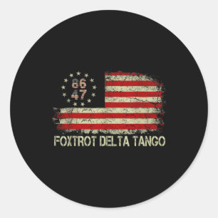 Foxtrots Deltas Tangos 86 47 American Flag Classic Round Sticker