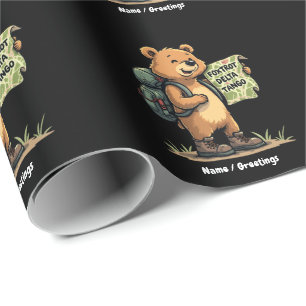 Foxtrots Deltas Tangos Funny Bear Retro Graphic Wrapping Paper