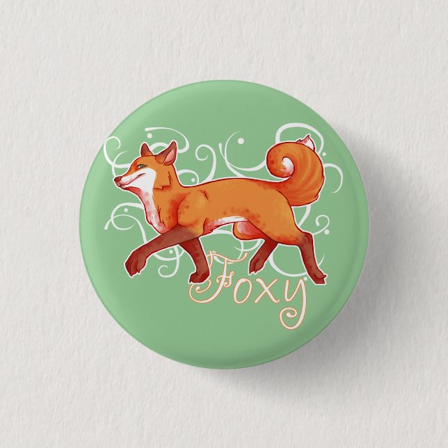 Foxy 1 Inch Round Button (Front)