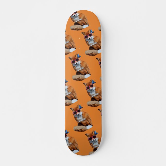 Foxy  Art Skateboard 19.7cm, Fancy Fox (Front)