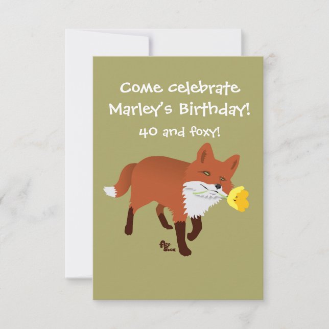 Foxy Birthday Invitation (Front)