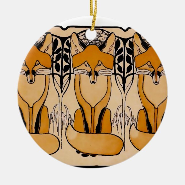 Foxy Ceramic Ornament (Front)
