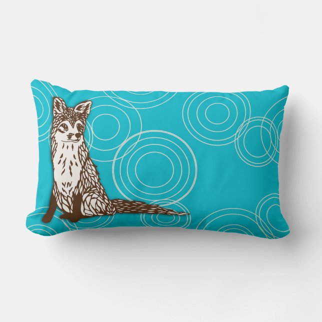 Foxy Circles Lumbar Pillow (Front)