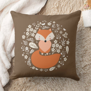 Foxy Cotton Throw Pillow, Throw Pillow 20" x 20"