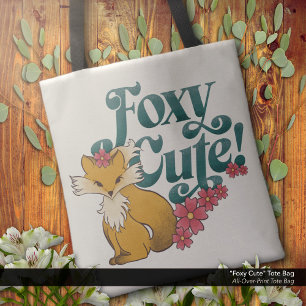 Foxy Cute with Flowers Tote Bag