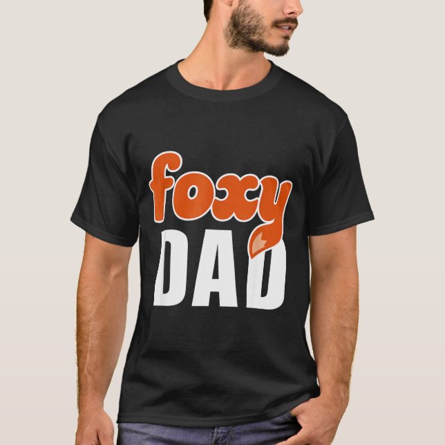 Foxy Dad Shirt Funny Father Gift Cute Fox Cartoon  (Front)