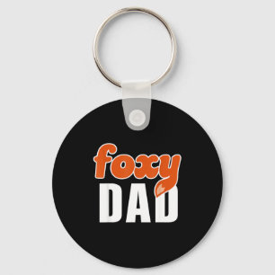 Foxy Dad Shirt Funny Father Gift Cute Fox Cartoon  Keychain