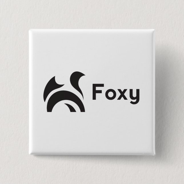 Foxy Design 2 Inch Square Button (Front)