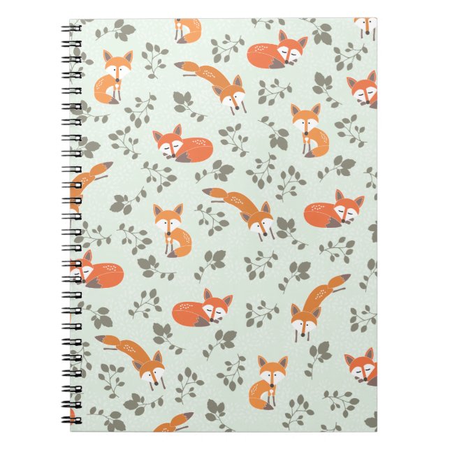 Foxy Floral Pattern Notebook (Front)