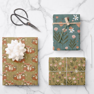 Foxy Florals Gift Wrap