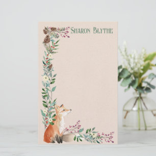 Foxy Forest Christmas 8.5"l x 5.5"w Stationery