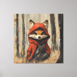 foxy fox the little smart fox canvas print